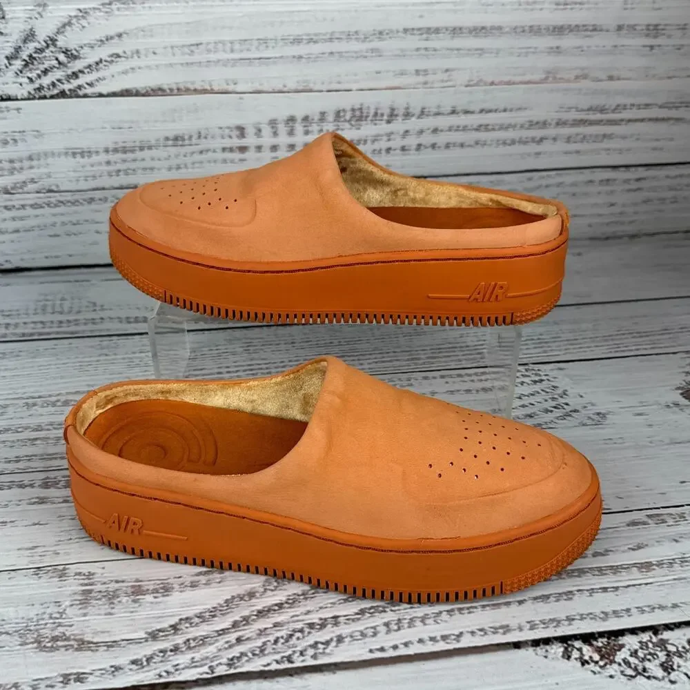 Nike Air Force 1 Lover XX Womens 8.5 Slip On Mules Cinder Orange